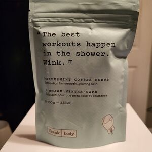 Frank Body Peppermint Coffee Scrub, 3.53oz, New in Bag
